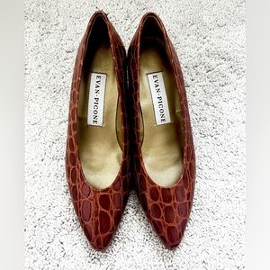 Vintage heels snakeskin/leather pattern